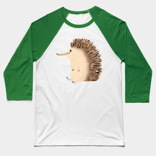 Happy Hedgehog Sketch Baseball T-Shirt by Sophie Corrigan